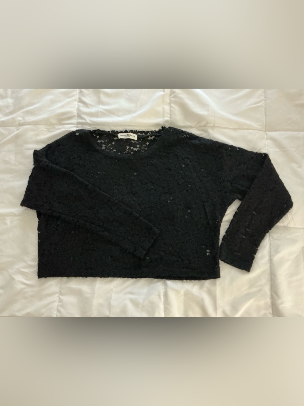 NATURAL LIFE Millie Lace Layering Sweater - Black